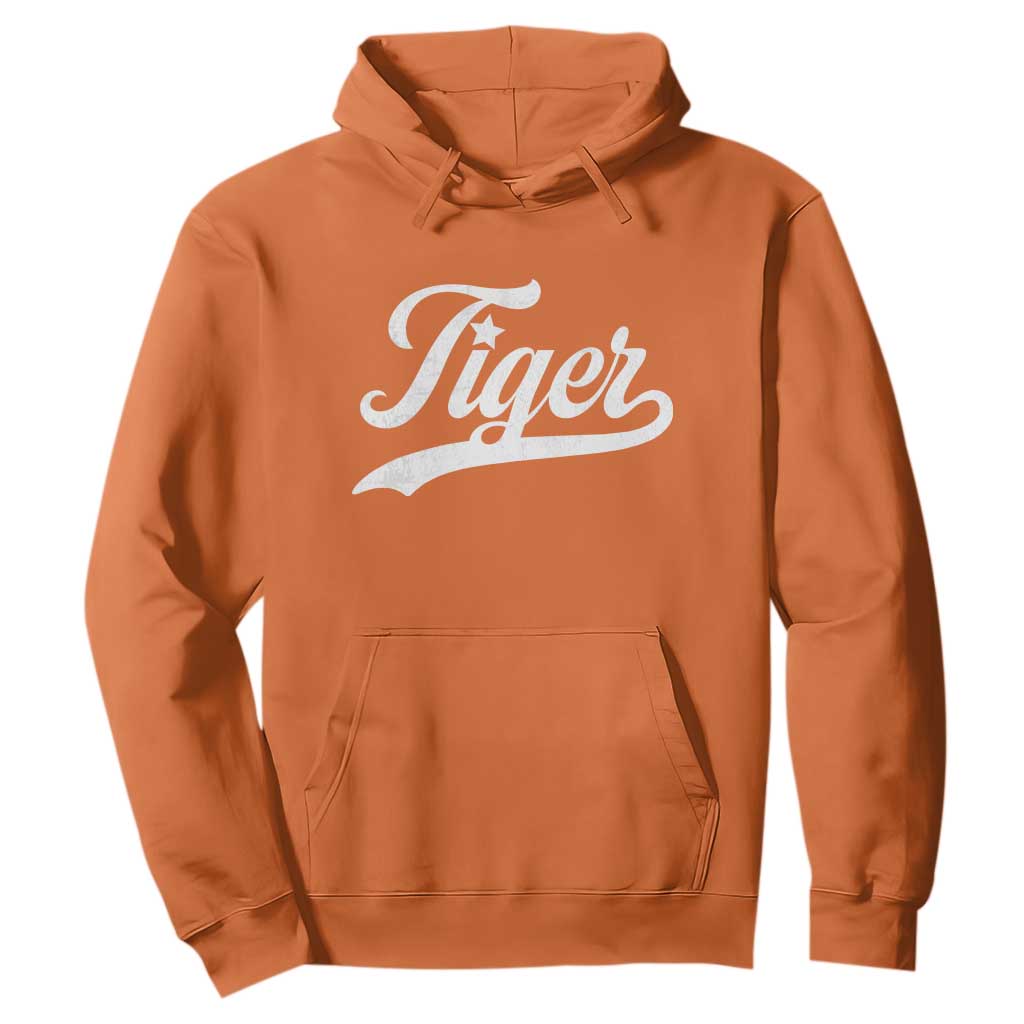 Retro Script Tigers Hoodie Vintage Team Name TS10 Orange Print Your Wear