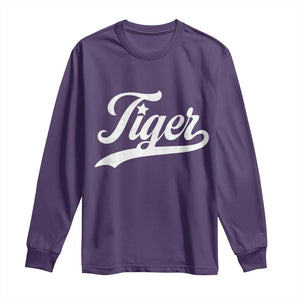 Retro Script Tigers Long Sleeve Shirt Vintage Team Name TS10 Purple Print Your Wear