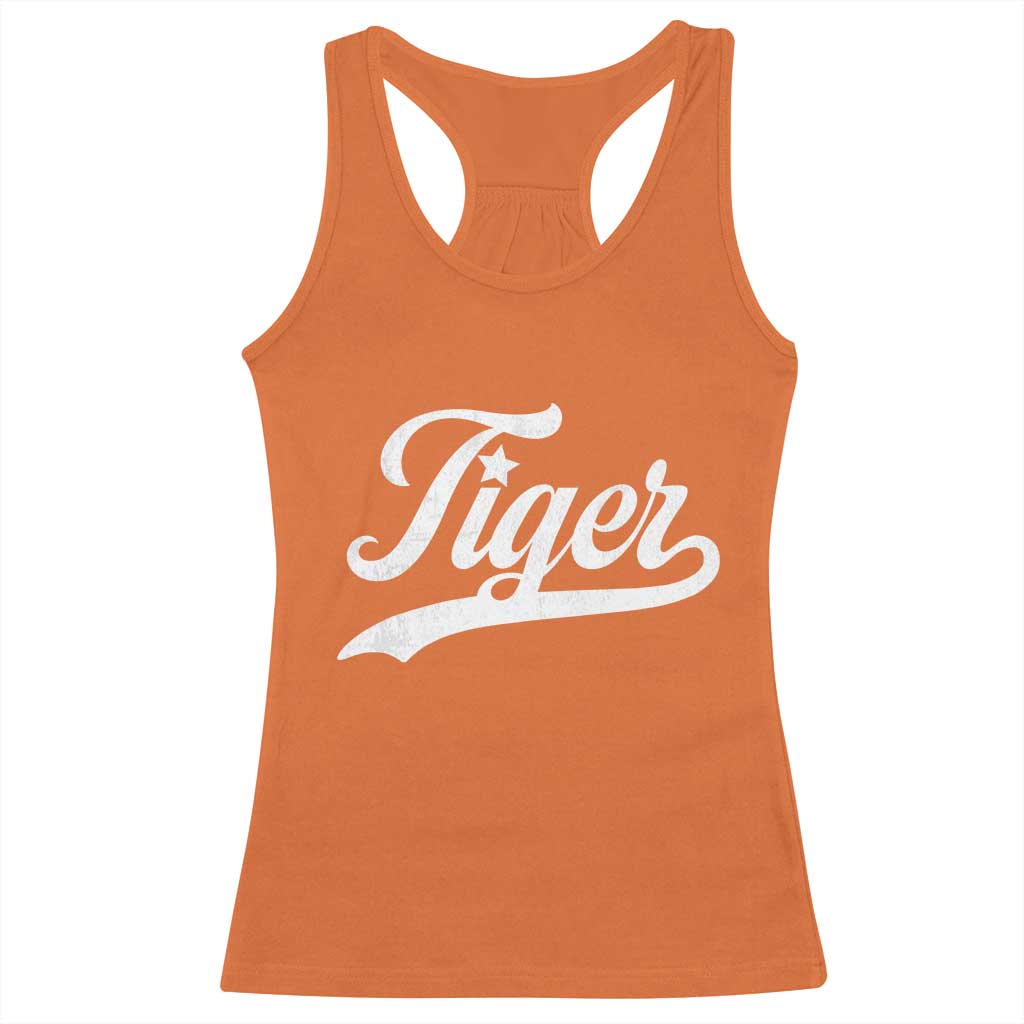 Retro Script Tigers Racerback Tank Top Vintage Team Name TS10 Orange Print Your Wear