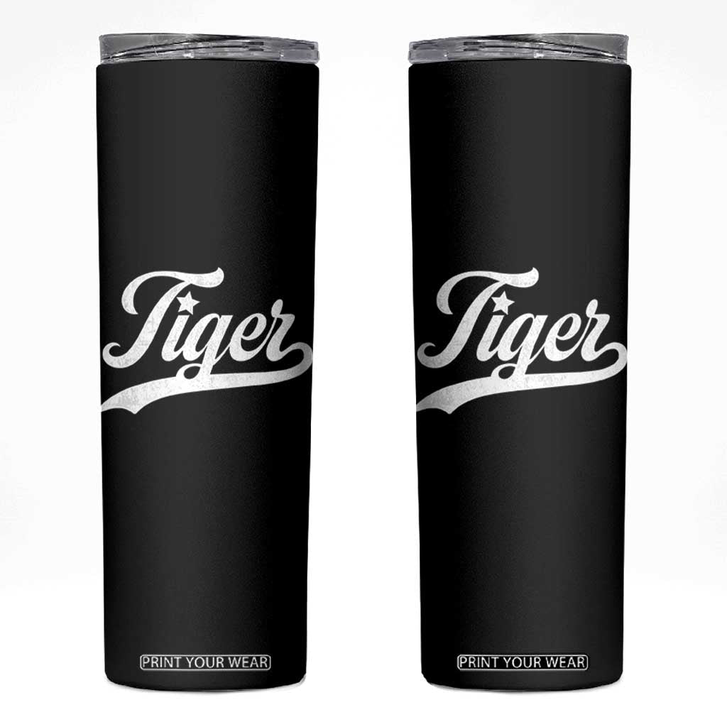Retro Script Tiger Skinny Tumbler Vintage Sports Team Name TS10 Black Print Your Wear