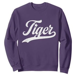 Retro Script Tiger Sweatshirt Vintage Sports Team Name TS10 Purple Print Your Wear