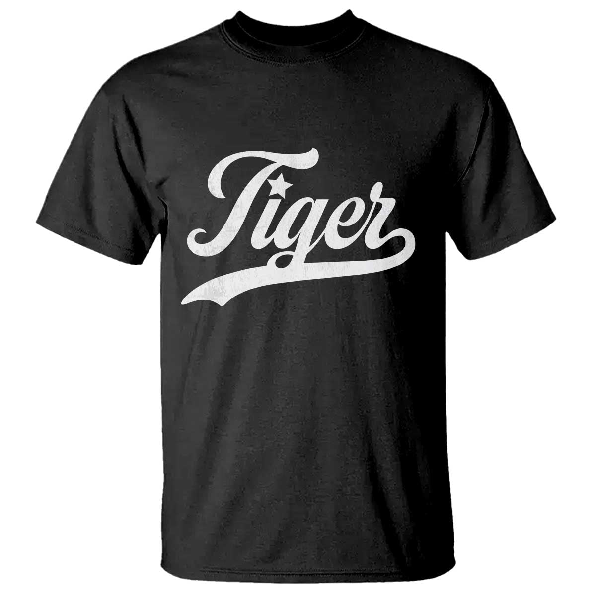Retro Script Tigers T Shirt Vintage Team Name TS10 Black Print Your Wear