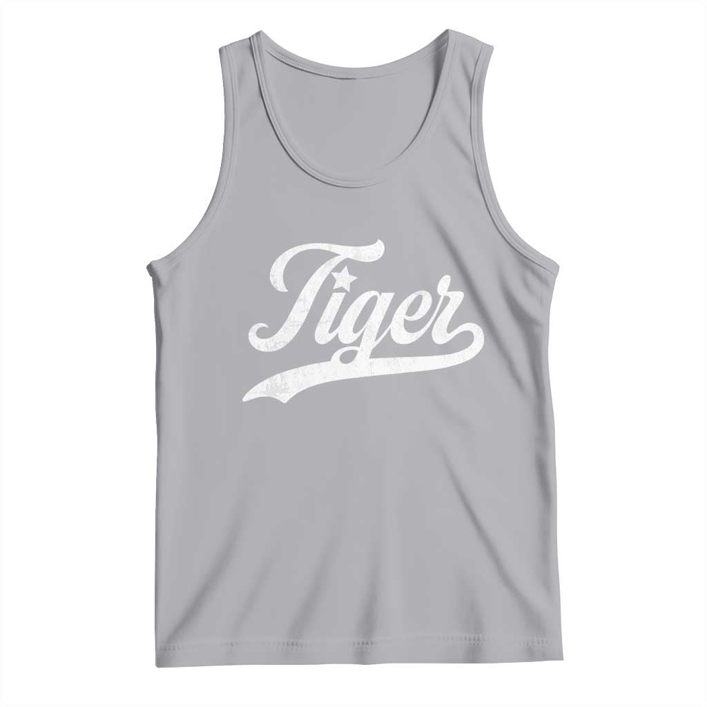 Retro Script Tigers Tank Top Vintage Sports Team Name TS10 Athletic Heather Print Your Wear