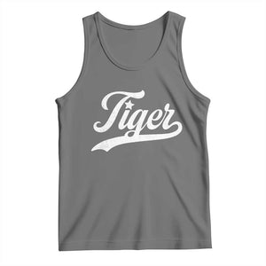 Retro Script Tiger Tank Top Vintage Sports Team Name TS10 Black Heather Print Your Wear