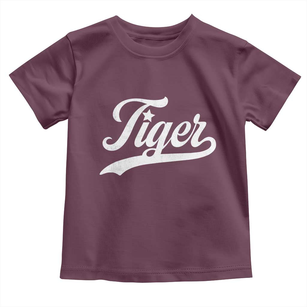 Retro Script Tiger Toddler T Shirt Vintage Sports Team Name TS10 Maroon Print Your Wear