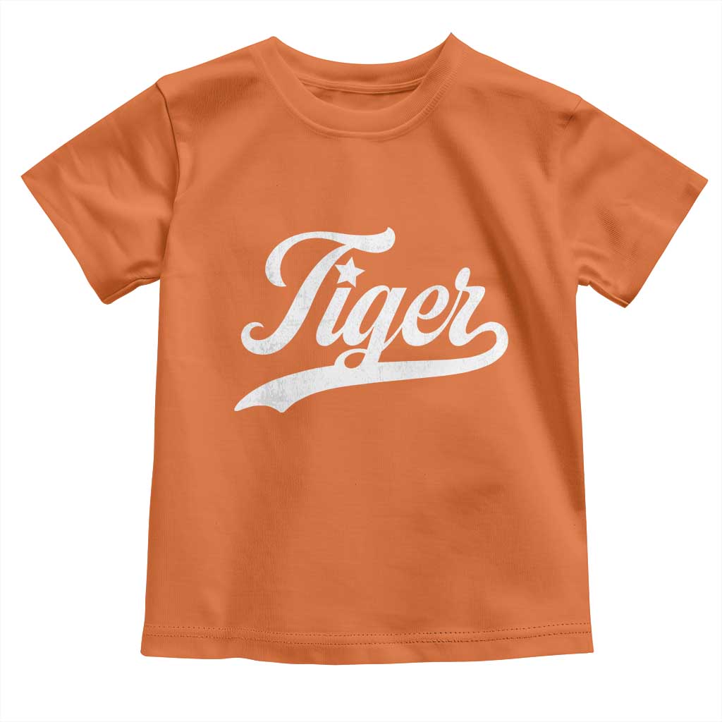 Retro Script Tiger Toddler T Shirt Vintage Sports Team Name TS10 Orange Print Your Wear