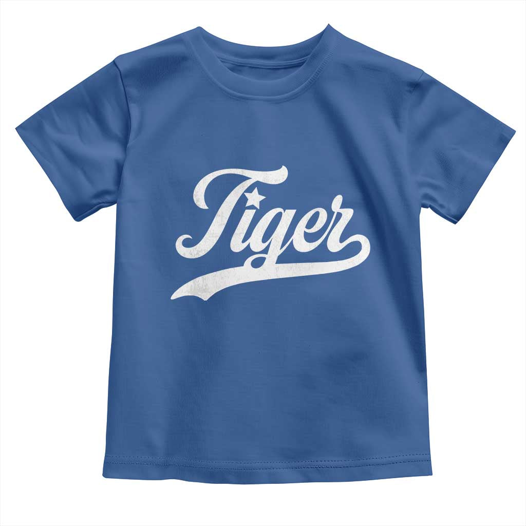 Retro Script Tiger Toddler T Shirt Vintage Sports Team Name TS10 Royal Blue Print Your Wear
