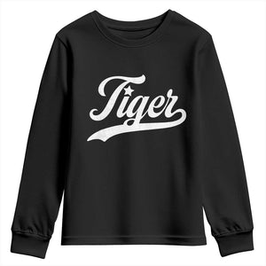 Retro Script Tigers Youth Sweatshirt Vintage Team Name TS10 Black Print Your Wear