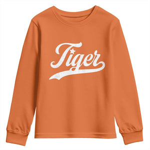 Retro Script Tiger Youth Sweatshirt Vintage Sports Team Name TS10 Orange Print Your Wear