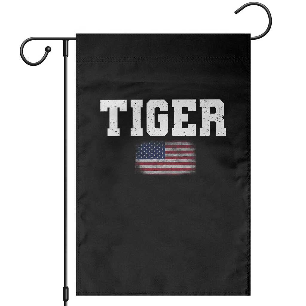 Classic Tiger Garden Flag Retro Varsity Vintage Sports Team Name USA Flag TS10 Black Print Your Wear