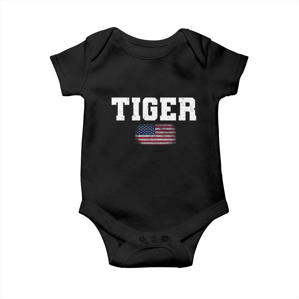 Classic Tiger Baby Onesie Retro Varsity Vintage Sports Team Name USA Flag TS10 Black Print Your Wear