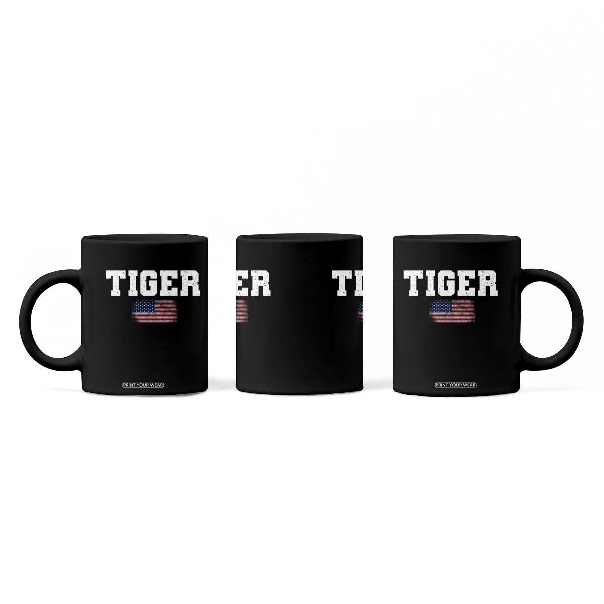 Classic Tiger Coffee Mug Retro Varsity Vintage Sports Team Name USA Flag TS10 Print Your Wear