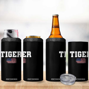 Classic Tiger 4 in 1 Can Cooler Tumbler Retro Varsity Vintage Sports Team Name USA Flag TS10 Print Your Wear