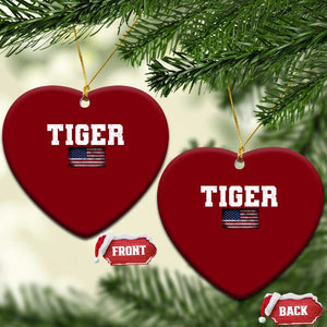 Classic Tiger Ceramic Ornament Retro Varsity Vintage Sports Team Name USA Flag TS10 Print Your Wear