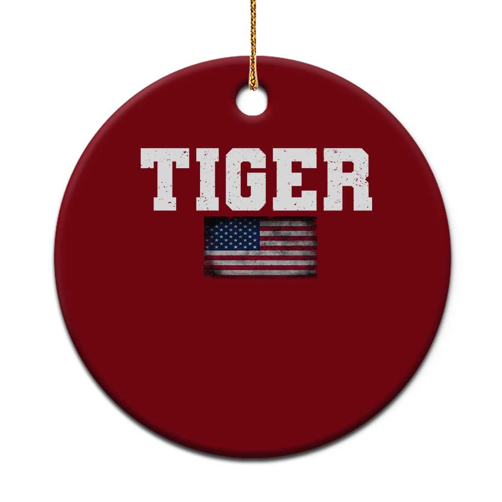 Classic Tiger Ceramic Ornament Retro Varsity Vintage Sports Team Name USA Flag TS10 1pc Red Print Your Wear