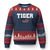 Classic Tigers Ugly Christmas Sweater Retro Varsity Vintage Sports Team Name USA Flag TS10 Navy Red Print Your Wear