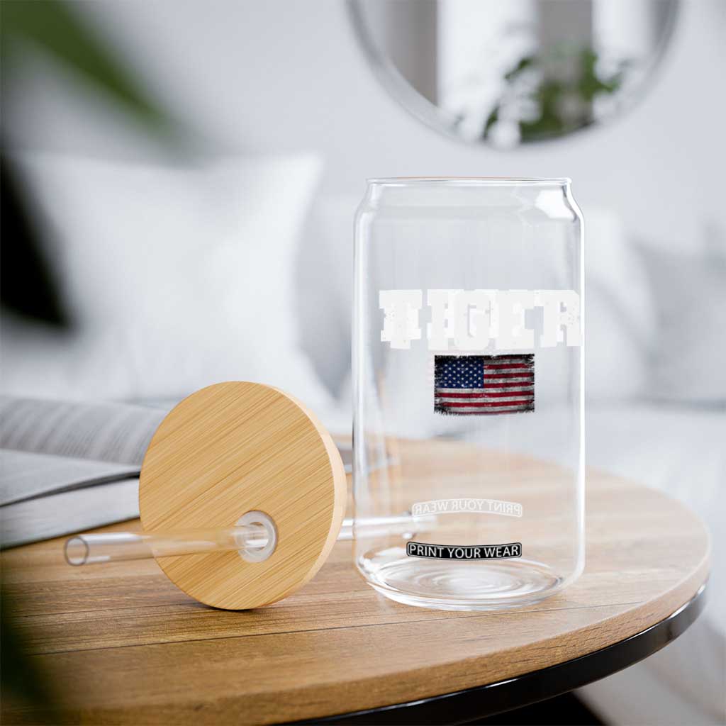 Classic Tigers Glass Can Retro Varsity Vintage Sports Team Name USA Flag TS10 Print Your Wear