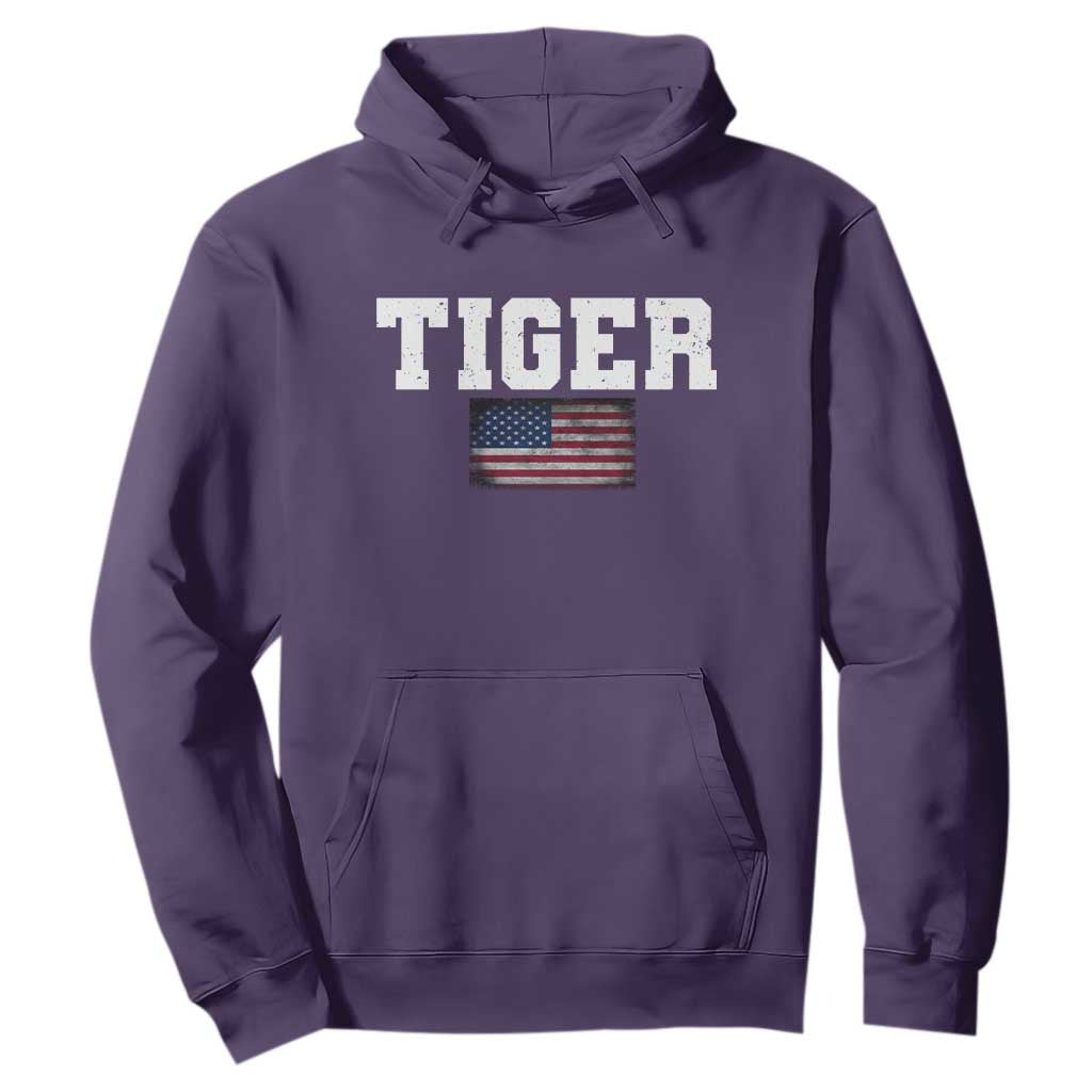 Classic Tiger Hoodie Retro Varsity Vintage Sports Team Name USA Flag TS10 Purple Print Your Wear
