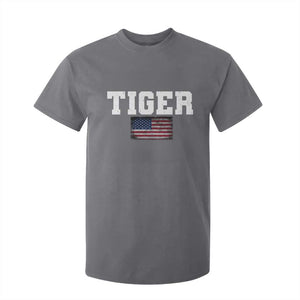 Classic Tiger T Shirt For Kid Retro Varsity Vintage Sports Team Name USA Flag TS10 Charcoal Print Your Wear