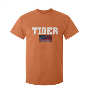 Classic Tiger T Shirt For Kid Retro Varsity Vintage Sports Team Name USA Flag TS10 Orange Print Your Wear