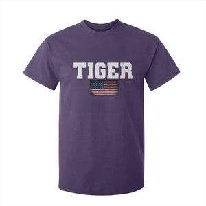 Classic Tiger T Shirt For Kid Retro Varsity Vintage Sports Team Name USA Flag TS10 Purple Print Your Wear