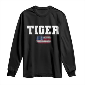 Classic Tiger Long Sleeve Shirt Retro Varsity Vintage Sports Team Name USA Flag TS10 Black Print Your Wear
