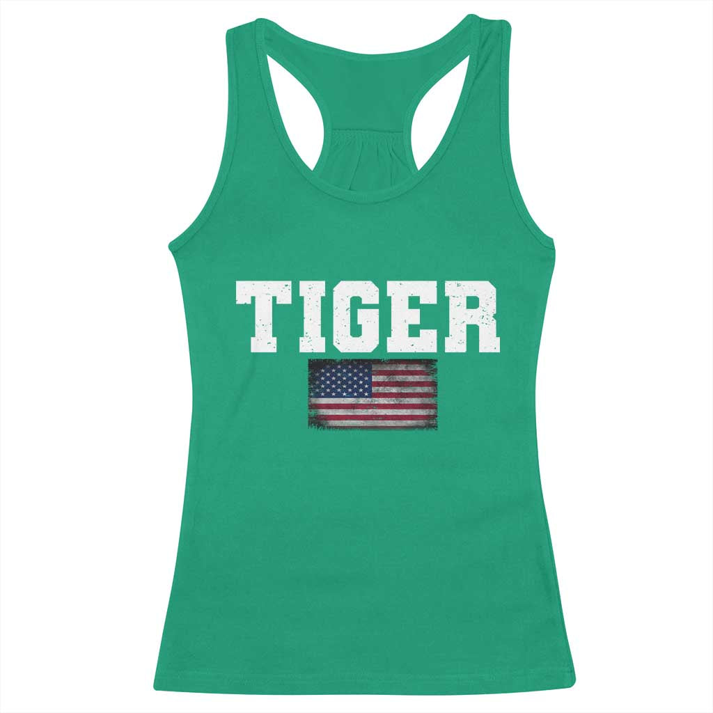 Classic Tiger Racerback Tank Top Retro Varsity Vintage Sports Team Name USA Flag TS10 Irish Green Print Your Wear