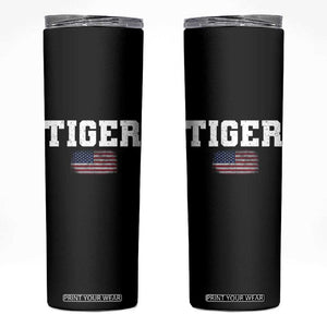 Classic Tiger Skinny Tumbler Retro Varsity Vintage Sports Team Name USA Flag TS10 Black Print Your Wear