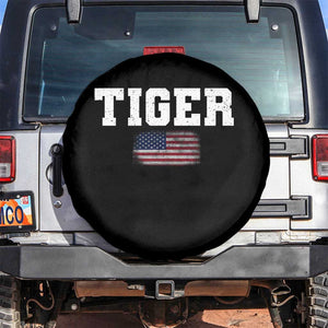Classic Tiger Spare Tire Cover Retro Varsity Vintage Sports Team Name USA Flag TS10 No hole Black Print Your Wear
