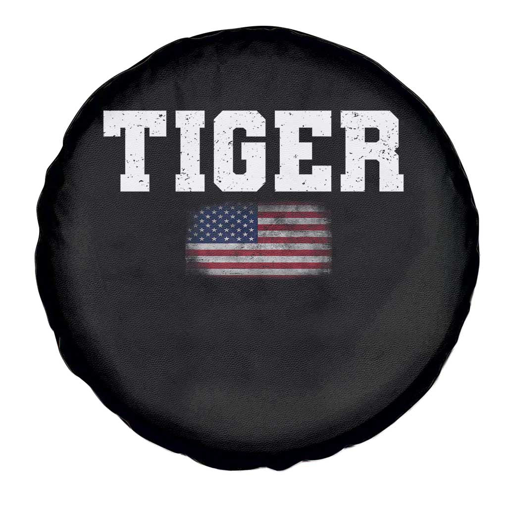 Classic Tiger Spare Tire Cover Retro Varsity Vintage Sports Team Name USA Flag TS10 Print Your Wear