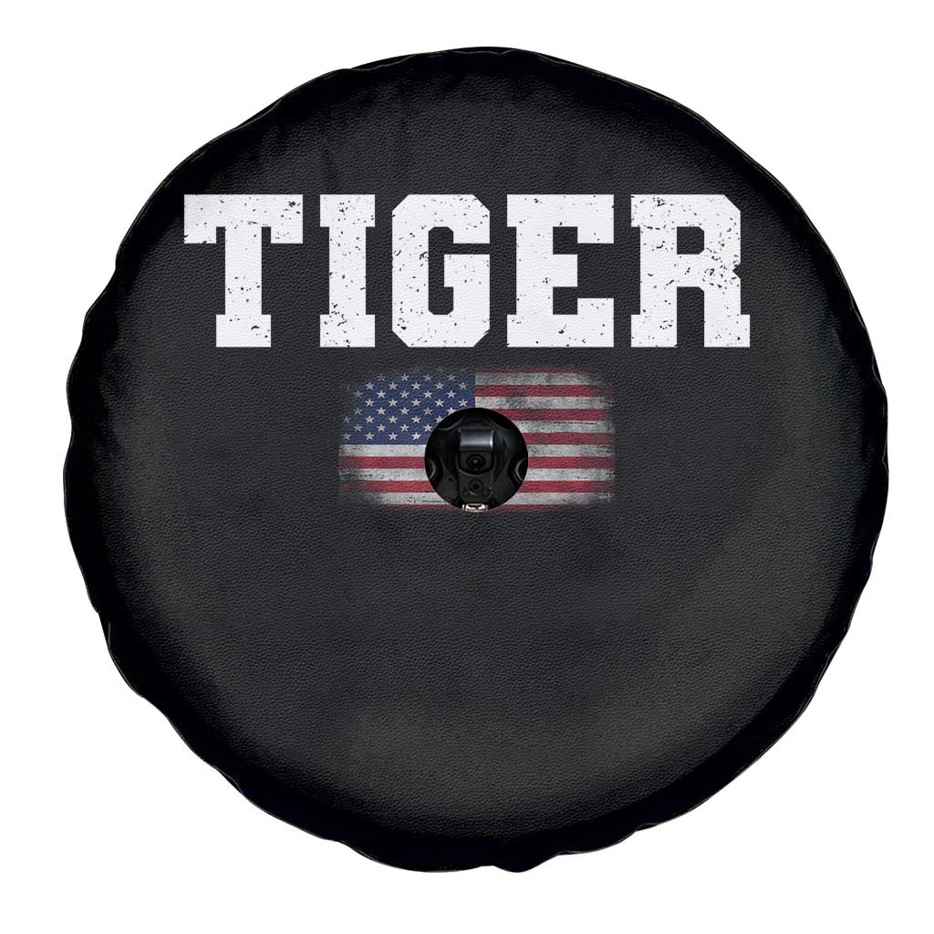 Classic Tiger Spare Tire Cover Retro Varsity Vintage Sports Team Name USA Flag TS10 Print Your Wear