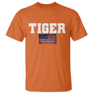Classic Tiger T Shirt Retro Varsity Vintage Sports Team Name USA Flag TS10 Orange Print Your Wear