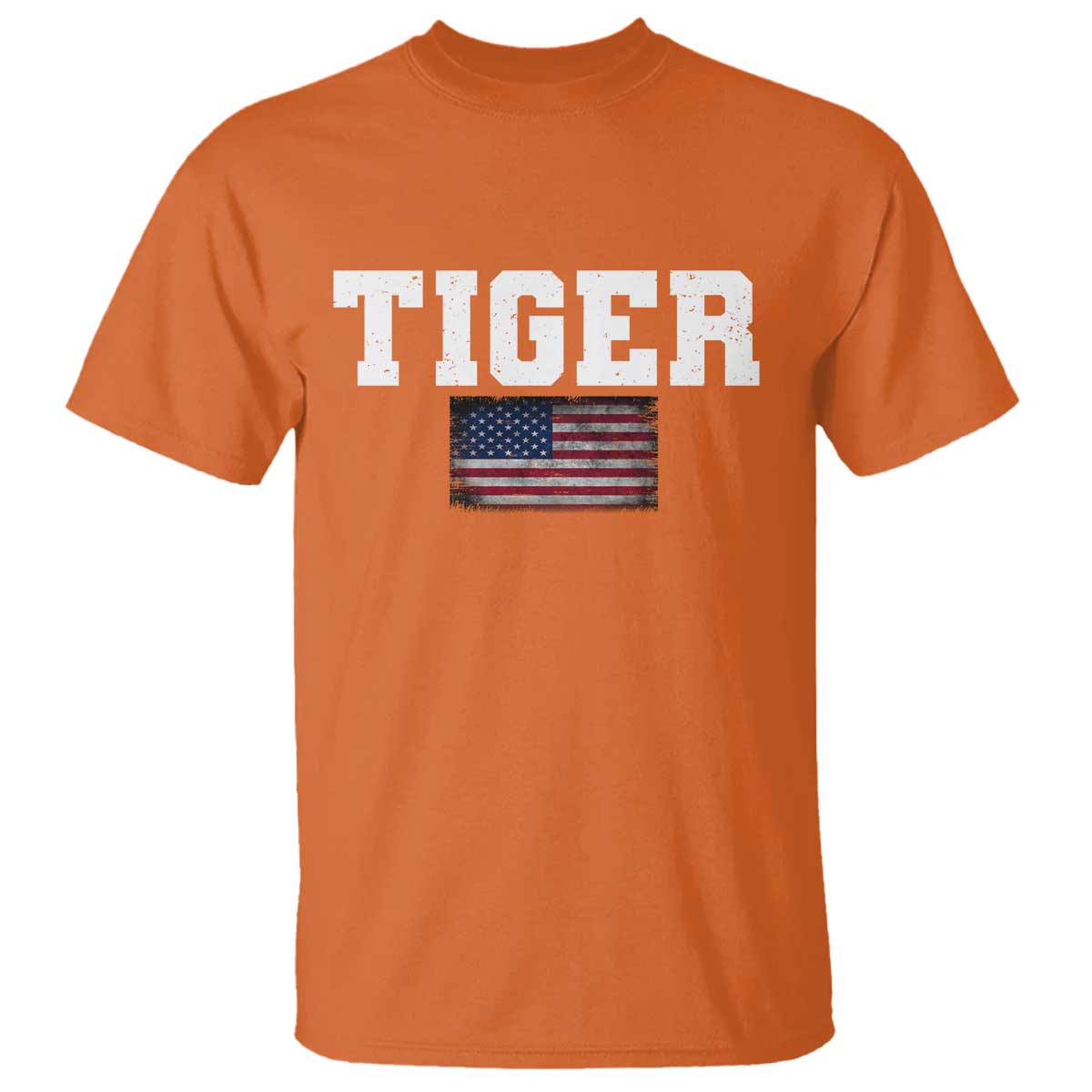 Classic Tigers T Shirt Retro Varsity Vintage Team Name USA Flag TS10 Orange Print Your Wear