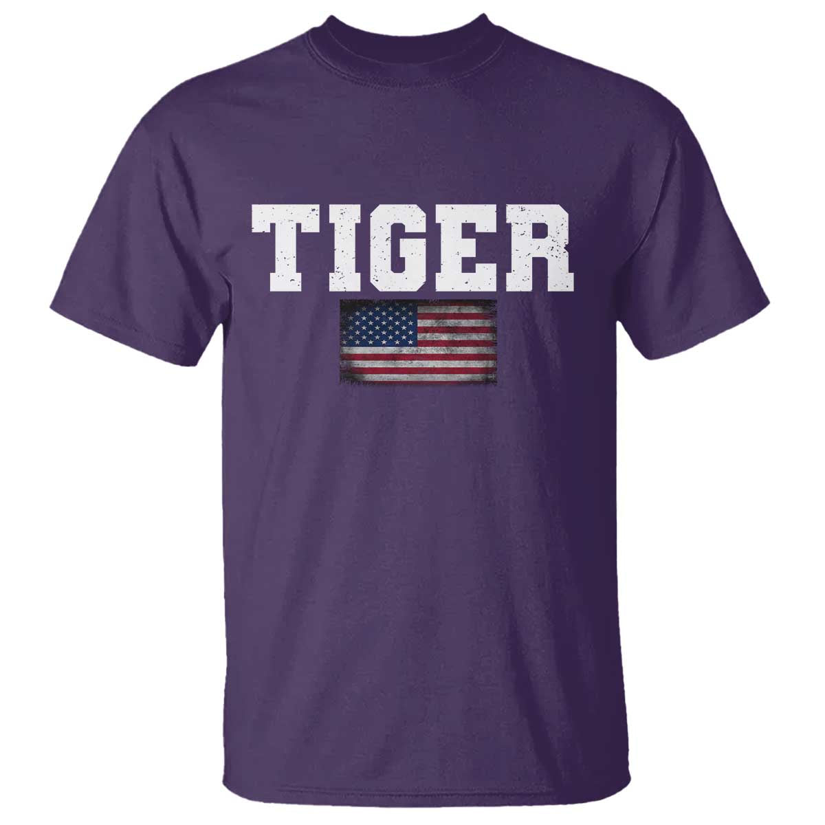 Classic Tigers T Shirt Retro Varsity Vintage Team Name USA Flag TS10 Purple Print Your Wear