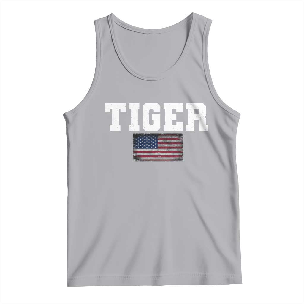 Classic Tiger Tank Top Retro Varsity Vintage Sports Team Name USA Flag TS10 Athletic Heather Print Your Wear