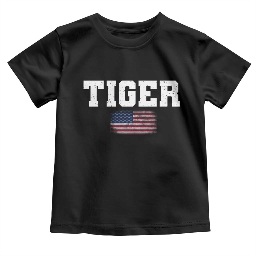 Classic Tiger Toddler T Shirt Retro Varsity Vintage Sports Team Name USA Flag TS10 Black Print Your Wear