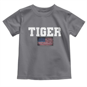 Classic Tigers Toddler T Shirt Retro Varsity Vintage Team Name USA Flag TS10 Charcoal Print Your Wear
