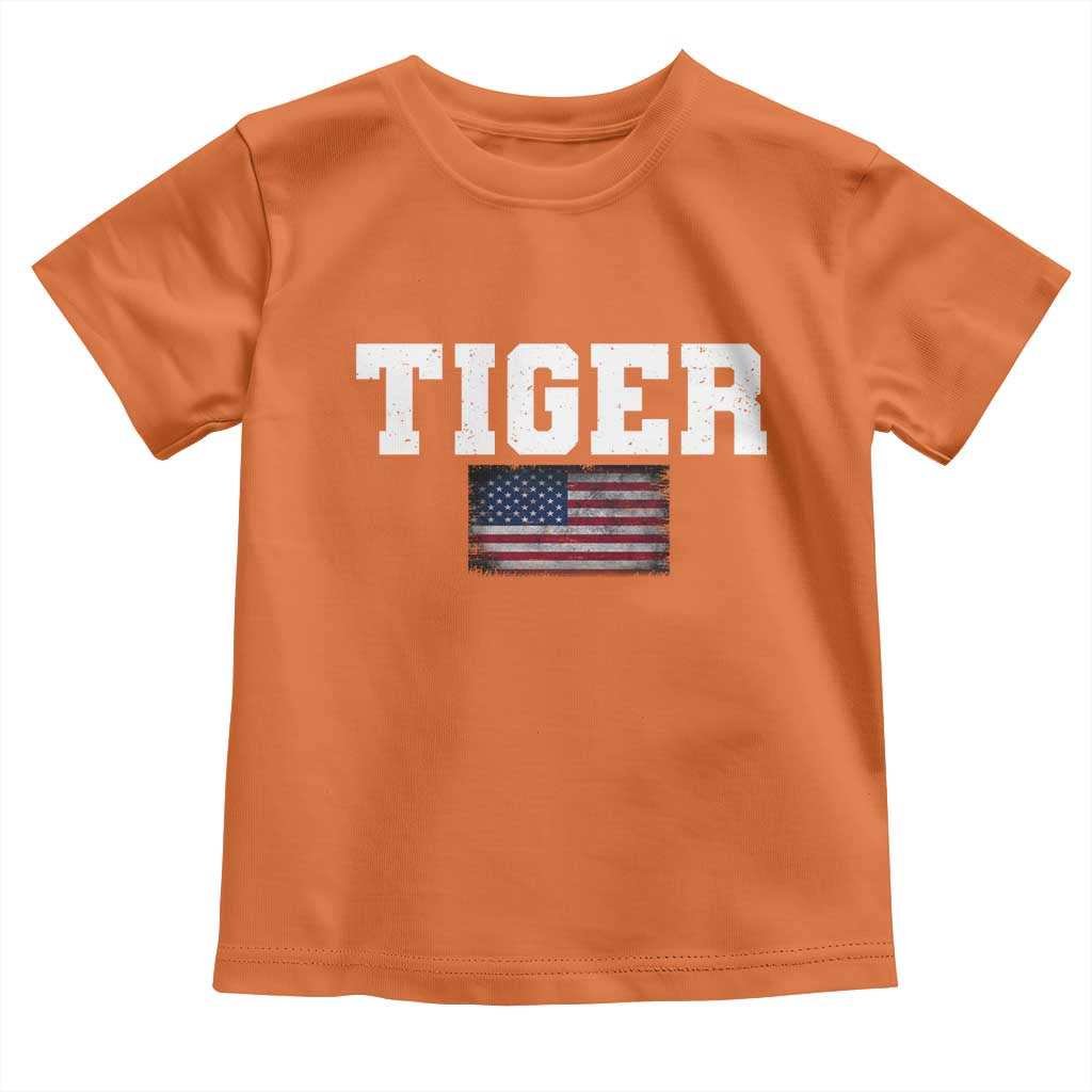 Classic Tiger Toddler T Shirt Retro Varsity Vintage Sports Team Name USA Flag TS10 Orange Print Your Wear
