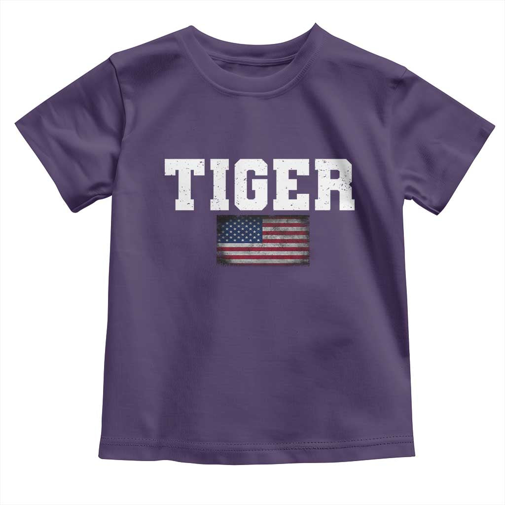 Classic Tiger Toddler T Shirt Retro Varsity Vintage Sports Team Name USA Flag TS10 Purple Print Your Wear