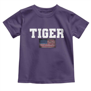 Classic Tiger Toddler T Shirt Retro Varsity Vintage Sports Team Name USA Flag TS10 Purple Print Your Wear
