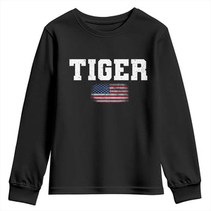 Classic Tigers Youth Sweatshirt Retro Varsity Vintage Team Name USA Flag TS10 Black Print Your Wear