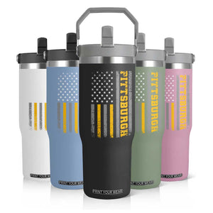 PFS Game Day Flip Straw Tumbler Retro Vintage USA Flag Patriotic American TS10 Print Your Wear
