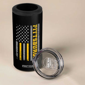 Pittsburgh 4 in 1 Can Cooler Tumbler Retro Vintage USA Flag Patriotic American TS10 Print Your Wear