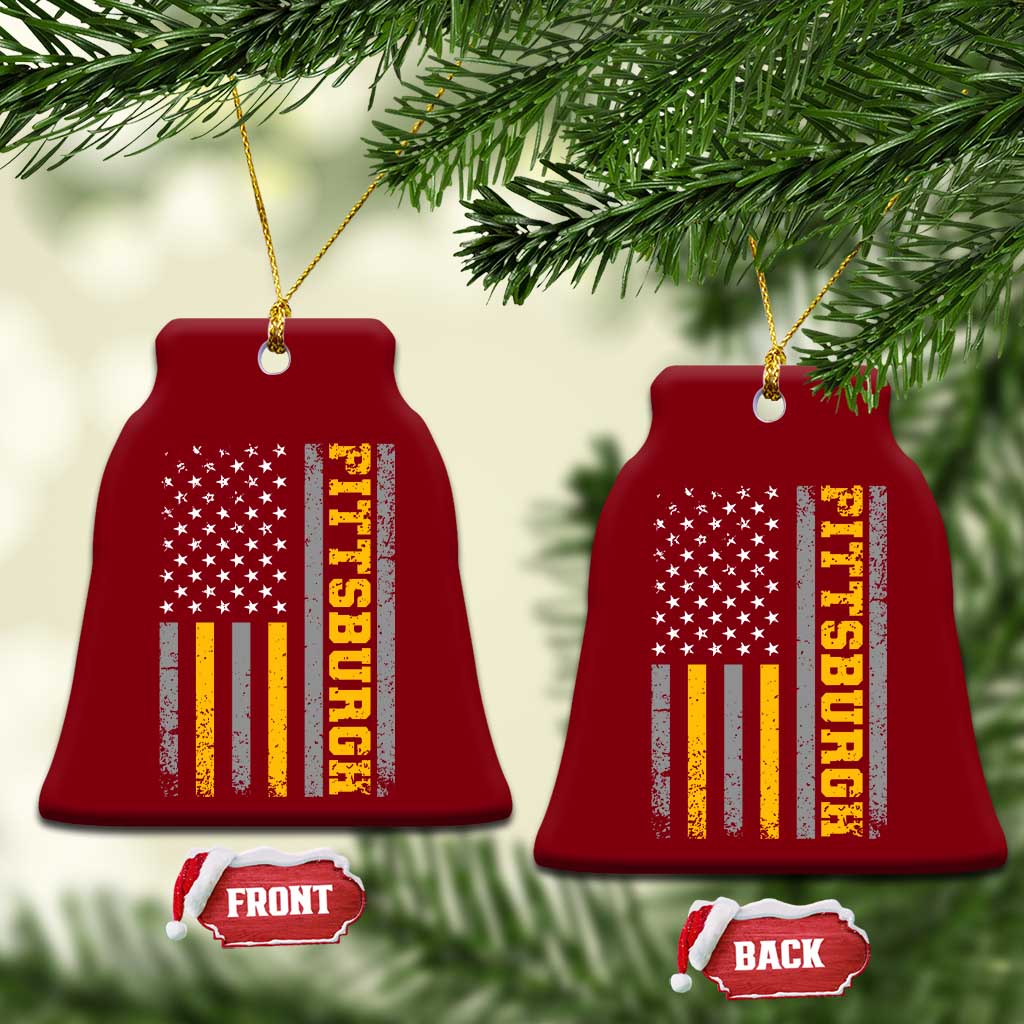 Pittsburgh Ceramic Ornament Retro Vintage USA Flag Patriotic American TS10 Print Your Wear
