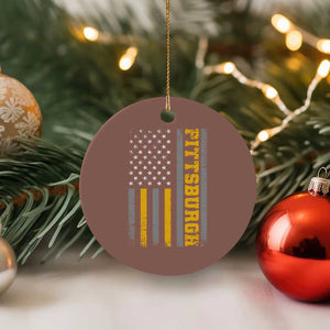 Pittsburgh Ceramic Ornament Retro Vintage USA Flag Patriotic American TS10 1pc Mocha Print Your Wear