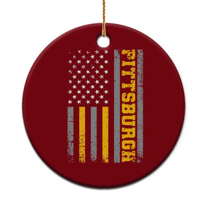 Pittsburgh Ceramic Ornament Retro Vintage USA Flag Patriotic American TS10 1pc Red Print Your Wear