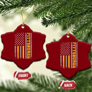 Pittsburgh Ceramic Ornament Retro Vintage USA Flag Patriotic American TS10 Print Your Wear