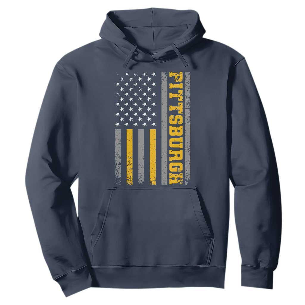 Pittsburgh Hoodie Retro Vintage USA Flag Patriotic American TS10 Navy Print Your Wear