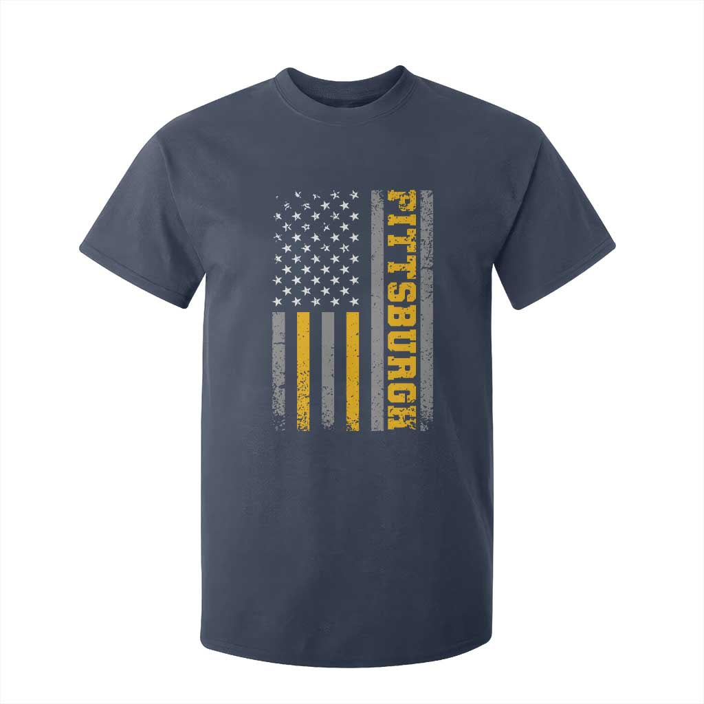 Pittsburgh T Shirt For Kid Retro Vintage USA Flag Patriotic American TS10 Navy Print Your Wear