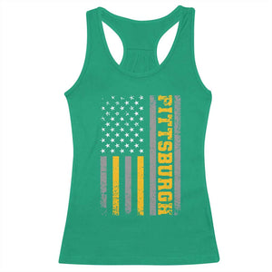 PFS Game Day Racerback Tank Top Retro Vintage USA Flag Patriotic American TS10 Irish Green Print Your Wear